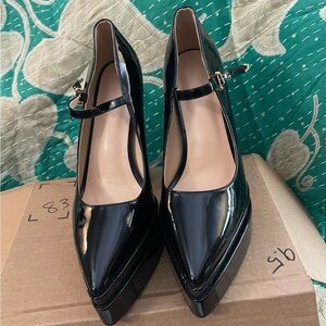 Elegant Black Patent Leather Mary Jane Heels